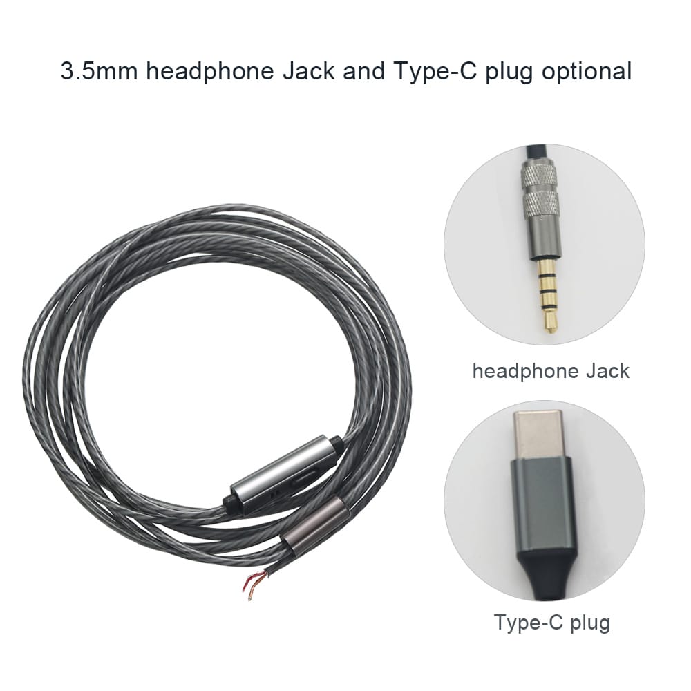 DIY Earphone Cable with Mic Pure Copper Wire Replacement - 3.5mm jack