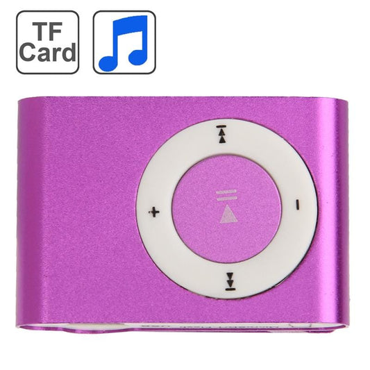 TF  Card Slot MP3 Player with Metal Clip (Purple)