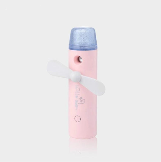 Mini Spray USB Rechargeable Handheld Fan Portable Silent Desk Fan (Pink)