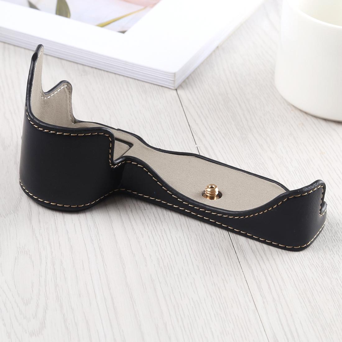 1/4 inch Thread PU Leather Camera Half Case Base for Nikon Z6 / Z7 (Coffee)