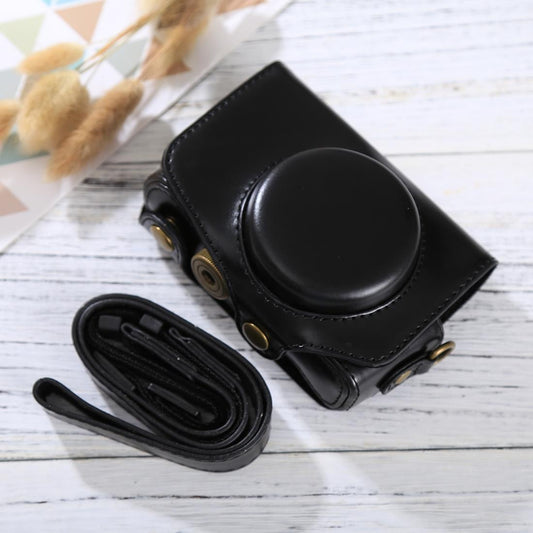 Full Body Camera PU Leather Case Bag with Strap for Canon PowerShot SX730 HS / SX720 HS (Black)