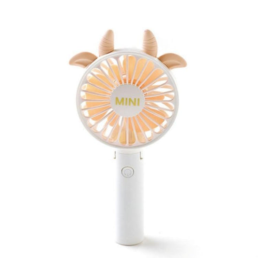 USB Rechargeable Student Dormitory Hand-held Portable Folding Fan ( Orange Horn )