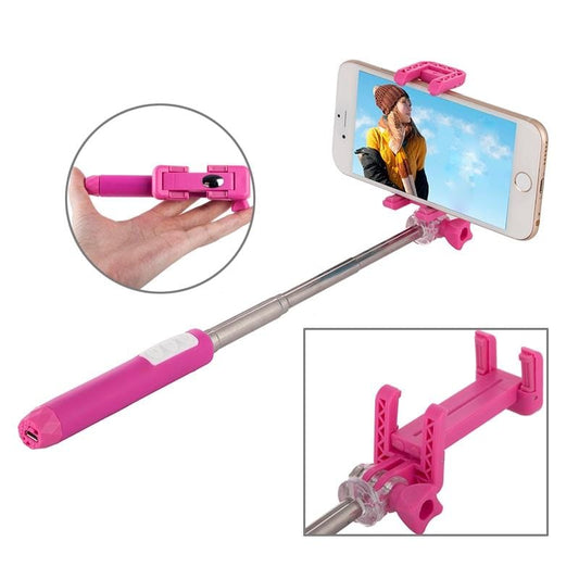 Portable RK-Mini2 Bluetooth Wireless Selfie Stick Monopod Folding Extendable Pocket Handheld Holder for iOS & Android Phone, Folded Length: 13.4cm, Max Extension Length: 73.0cm, Bluetooth Distance: 10m (Purple)