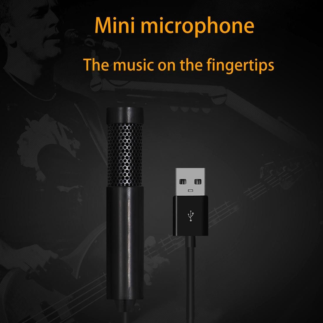 Yanmai SF555B Mini Professional USB 2.0 Studio Stereo Condenser Recording Microphone, Cable Length: 1.5m, Compatible with PC and Mac for Live Broadcast Show, KTV, etc. (Black)