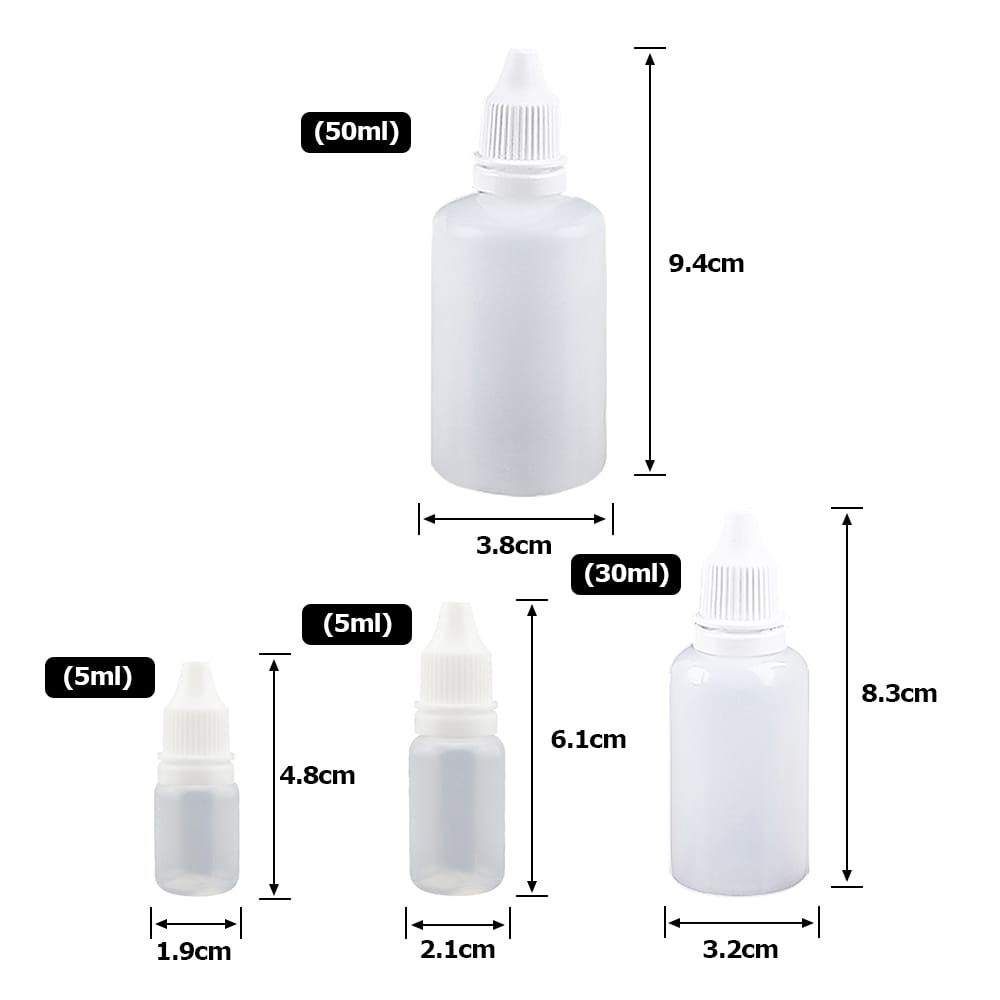 10Pcs 5ml Empty Refillable Plastic Squeezable Dropper Bottle - 5ml