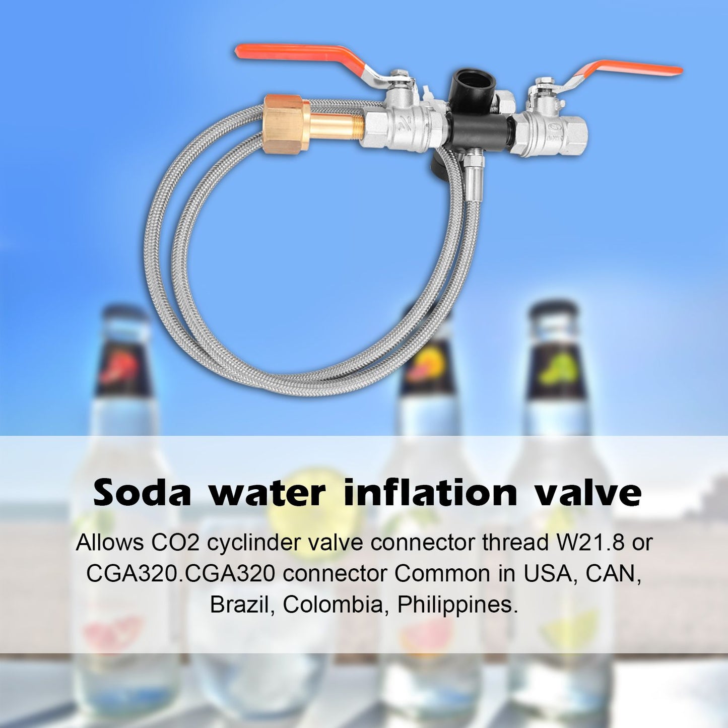 Dual Valve CO2 Fill Station Adapter With Gauge 36Inch - 1