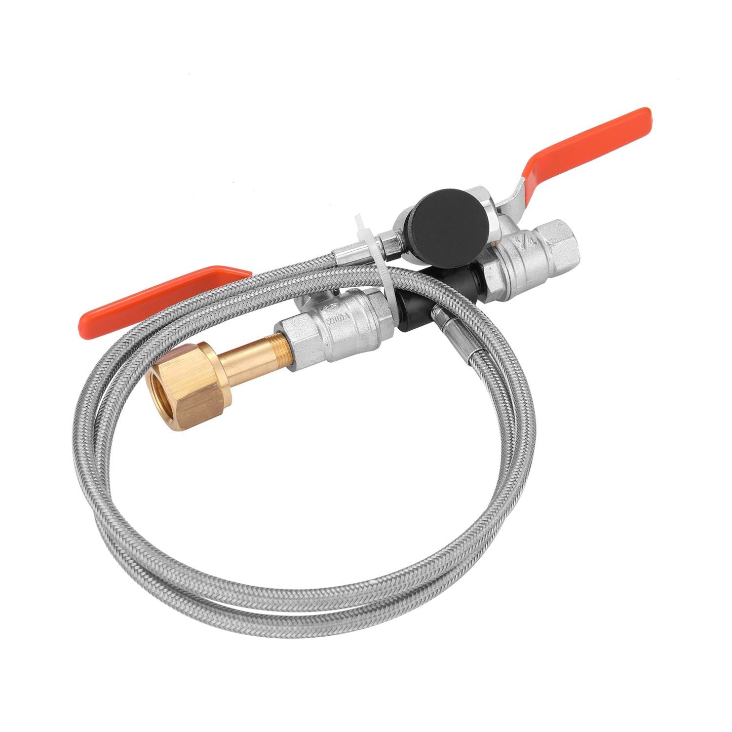 Dual Valve CO2 Fill Station Adapter With Gauge 36Inch - 1