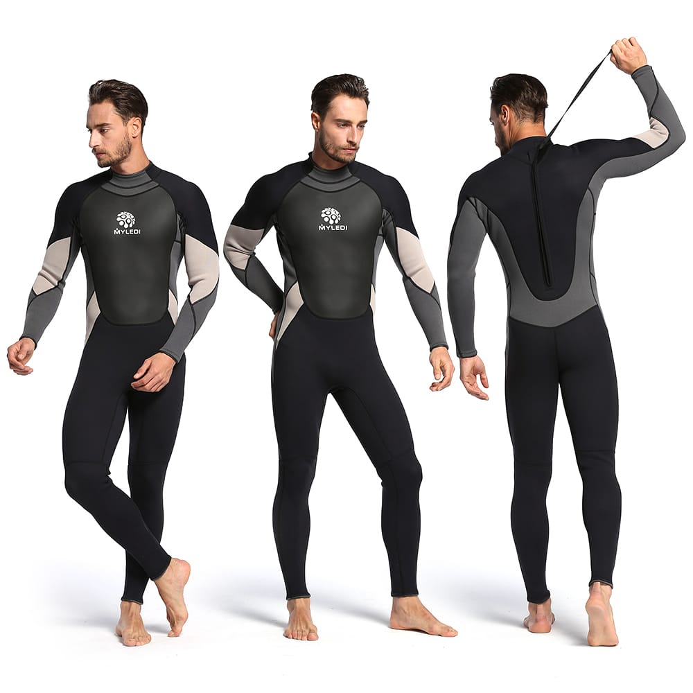 Men's 3mm Back Zip Full Body Wetsuit Swimming Surfing Diving - XXL