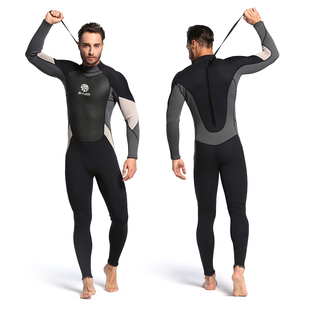 Men's 3mm Back Zip Full Body Wetsuit Swimming Surfing Diving - XXL