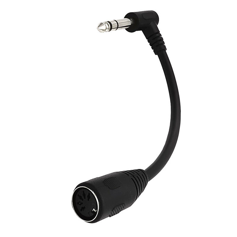 Uniqkart 0.2m 6.35mm Male to 5 Pin Female MIDI Cable 90-Degree PVC Audio Adapter Cord