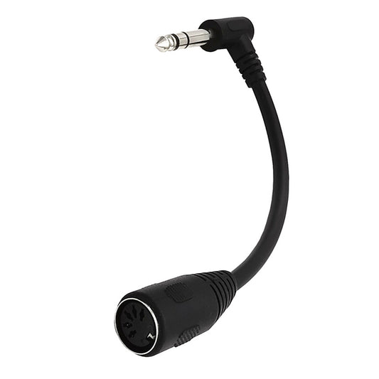 Uniqkart 0.2m 6.35mm Male to 5 Pin Female MIDI Cable 90-Degree PVC Audio Adapter Cord