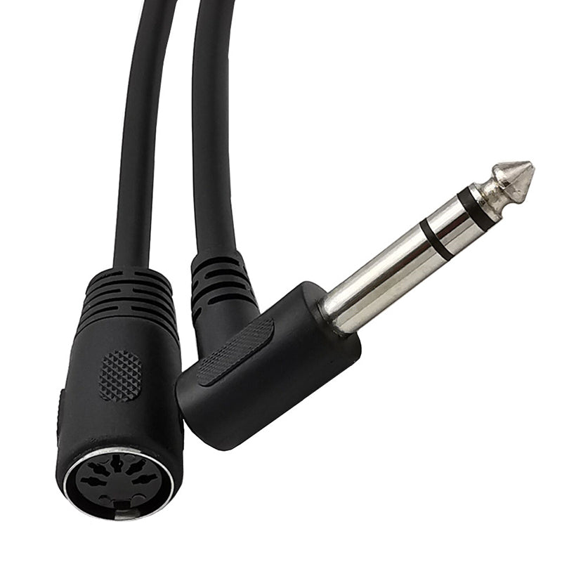 Uniqkart 0.2m 6.35mm Male to 5 Pin Female MIDI Cable 90-Degree PVC Audio Adapter Cord