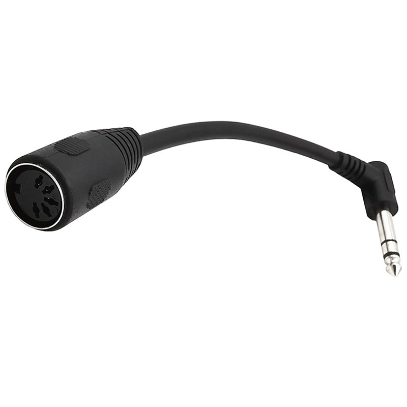 Uniqkart 0.2m 6.35mm Male to 5 Pin Female MIDI Cable 90-Degree PVC Audio Adapter Cord