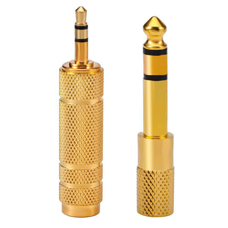 Uniqkart 2Pcs Audio Adapter 6.35mm Male to 3.5mm Female + 3.5mm Male to 6.35mm Female Jack Converter