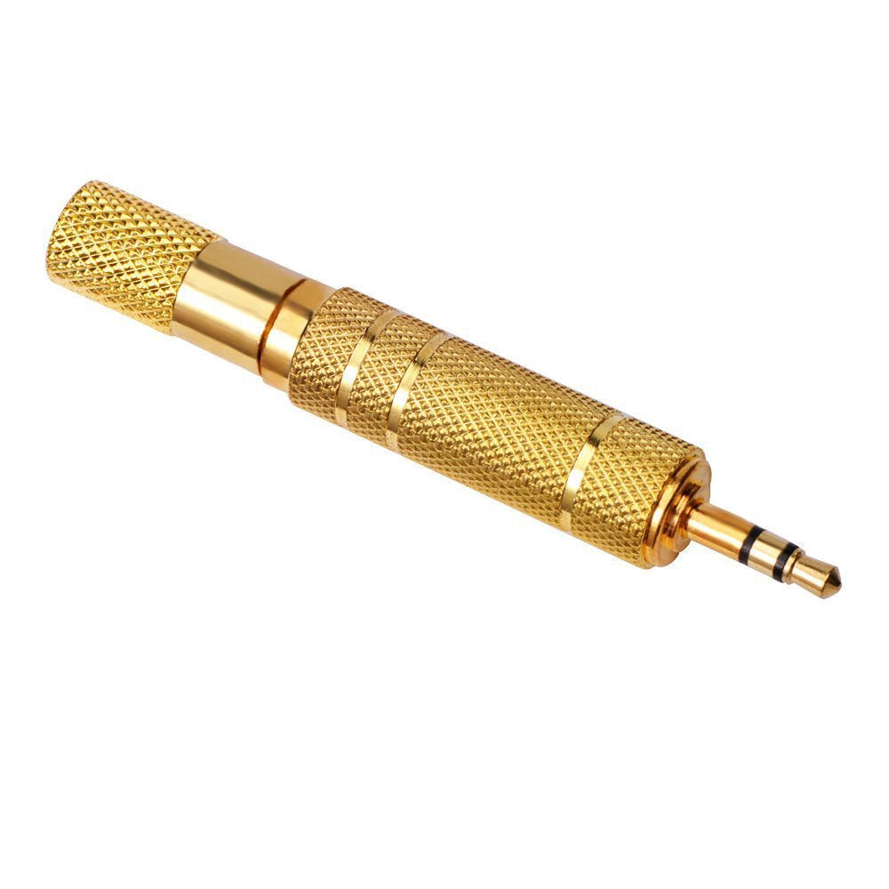 Uniqkart 2Pcs Audio Adapter 6.35mm Male to 3.5mm Female + 3.5mm Male to 6.35mm Female Jack Converter