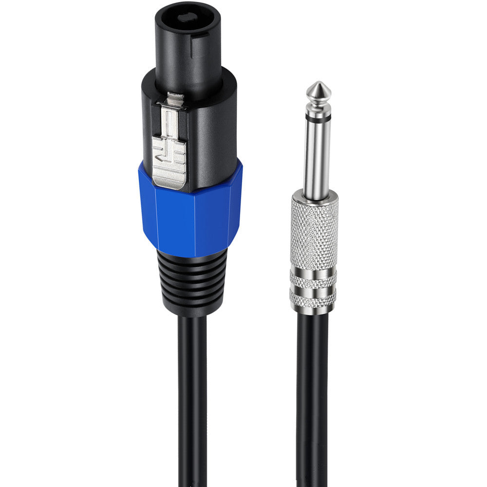 JUNSUNMAY 10FT Speakon Male to 6.35mm Male Speaker Cable with Twist Lock, Amplifier Audio Cord