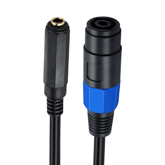 Uniqkart 50cm Speakon Female to 6.35mm Female Cable Amplifier Audio Speaker Extension Cable