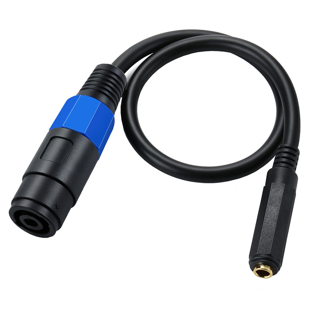 Uniqkart 50cm Speakon Female to 6.35mm Female Cable Amplifier Audio Speaker Extension Cable