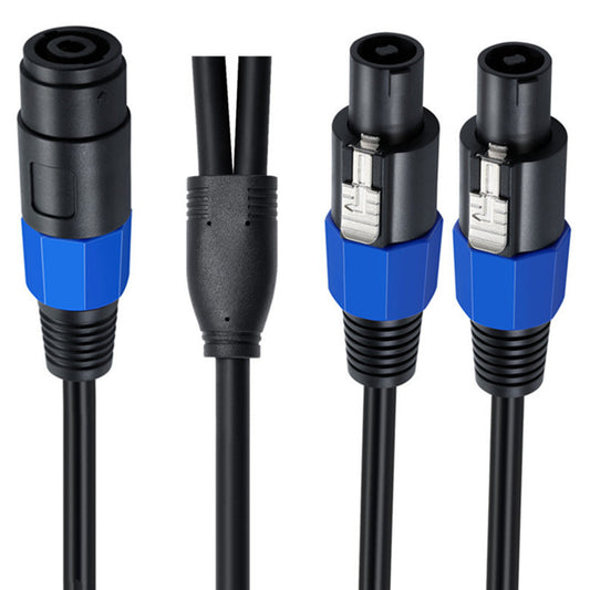 Uniqkart 50cm Speakon Splitter Cable 1 Female to 2 Male Audio Speaker Amplifier Extension Cord