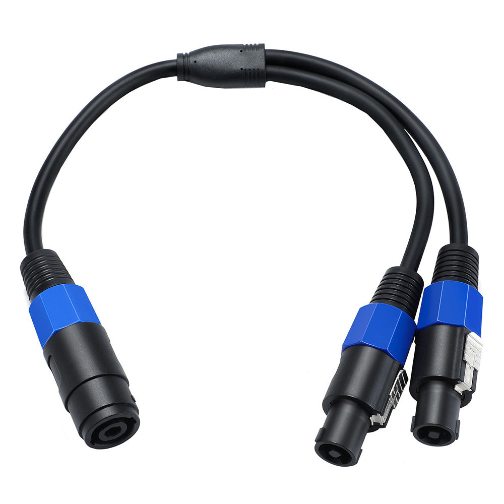 Uniqkart 50cm Speakon Splitter Cable 1 Female to 2 Male Audio Speaker Amplifier Extension Cord