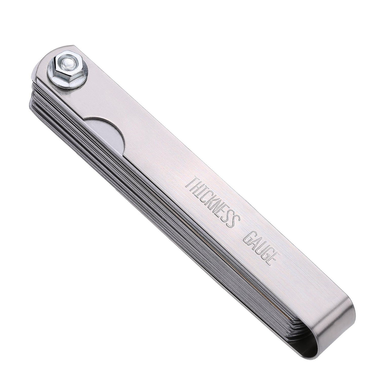 32 Blades Feeler Gauge Stainless Steel Dual Marked Metric and Imperial Gap Measuring Tool for Guitar Bass