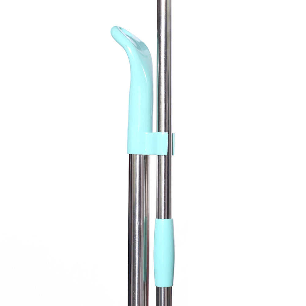 Patented Design Long Handle Broom + Side Dump Dust Pan Combo Kit (Pink + Blue 2 Sets)