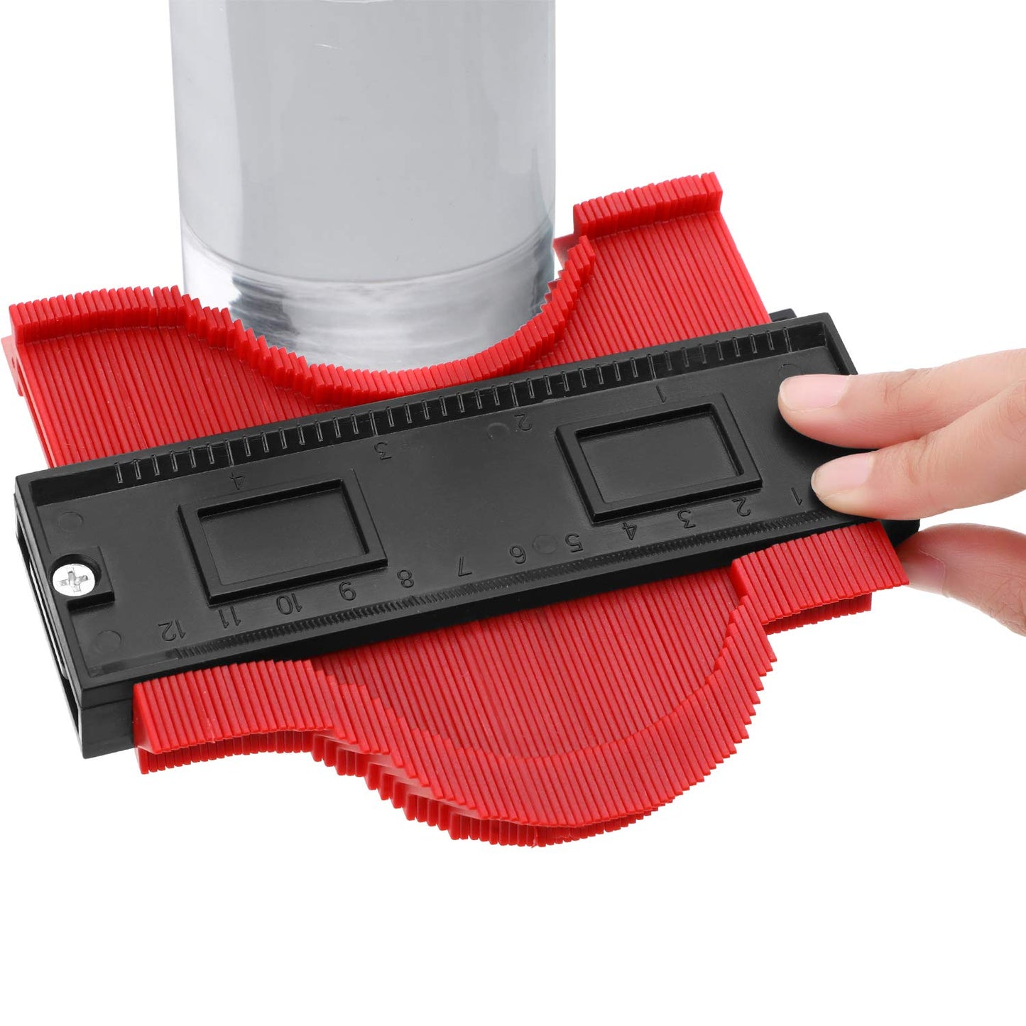 Universal Energy Irregular Radio Scale Profile Gauge Measuring Tool - Red/6-inch