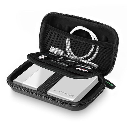 Uniqkart 2.5inch External HDD SSD Storage Bag Shockproof Hard Case for Power Bank USB Cable Charger Headphones, 17.3x10.3x4.4cm