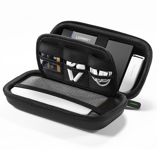 Uniqkart 2.5inch External HDD SSD Shockproof Storage Bag Power Bank USB Cable Charger Headphones Organizer Zipper Case, 17x9x5cm