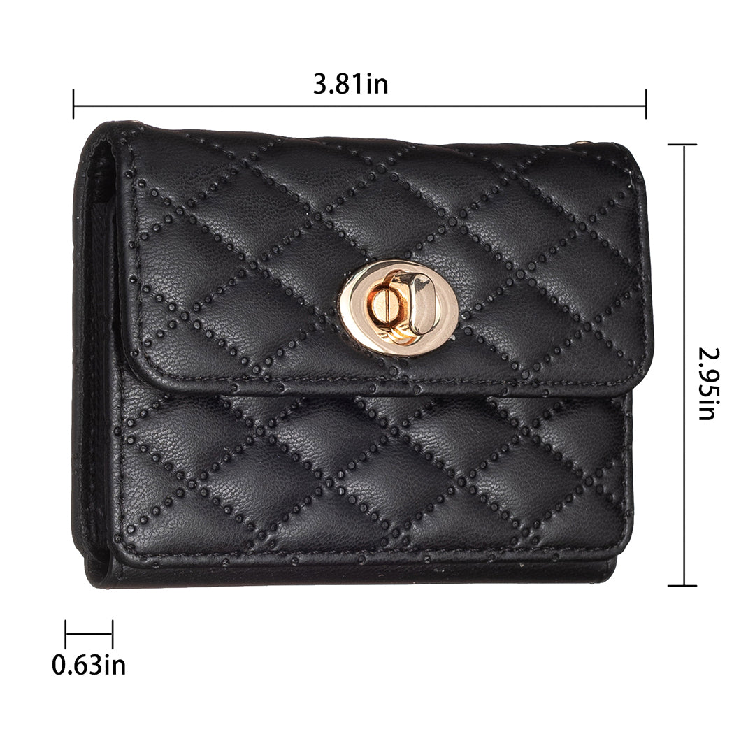 BFK09 Adhesive Phone Back Horizontal Card Holder Metal Buckle PU Leather Multiple Cards Storage Bag - Black
