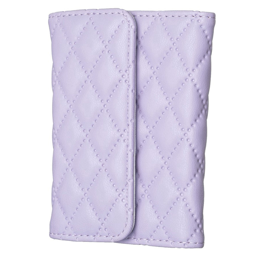 BFK10 Large Capacity Self-adhesive Phone Back Card Holder Horizontal Organ Type PU Leather Card Bag - Purple