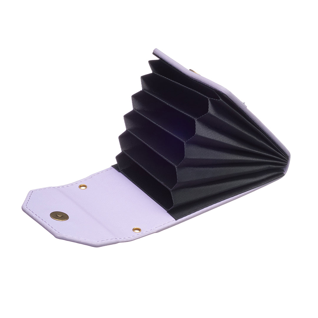 BFK04 Phone Card Holder Stick-on Card Sleeve Pocket Ring Kickstand Leather Pouch for Back of Phone - Purple