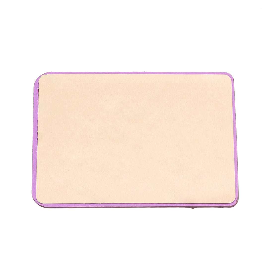 BFK12 Card Holder for Back of Phone Stick-on Credit Card Sleeve Pocket Litchi Leather Phone Pouch - Dark Purple