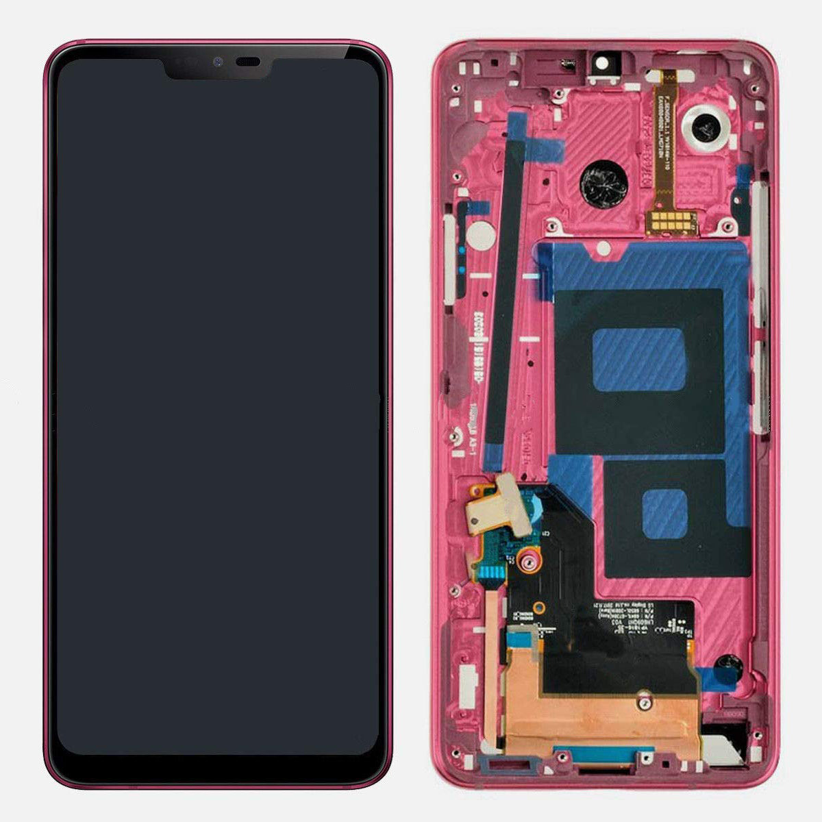 For LG G7 ThinQ G710 OEM LCD Screen and Digitizer Assembly + Frame Part (without Logo) - Rose