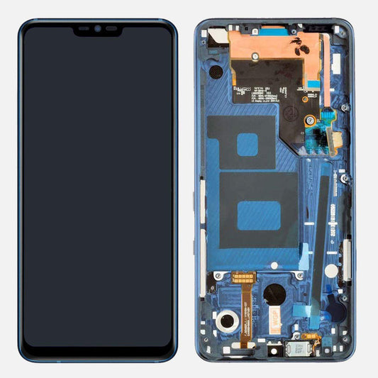 For LG G7 ThinQ G710 OEM LCD Screen and Digitizer Assembly + Frame Part (without Logo) - Blue