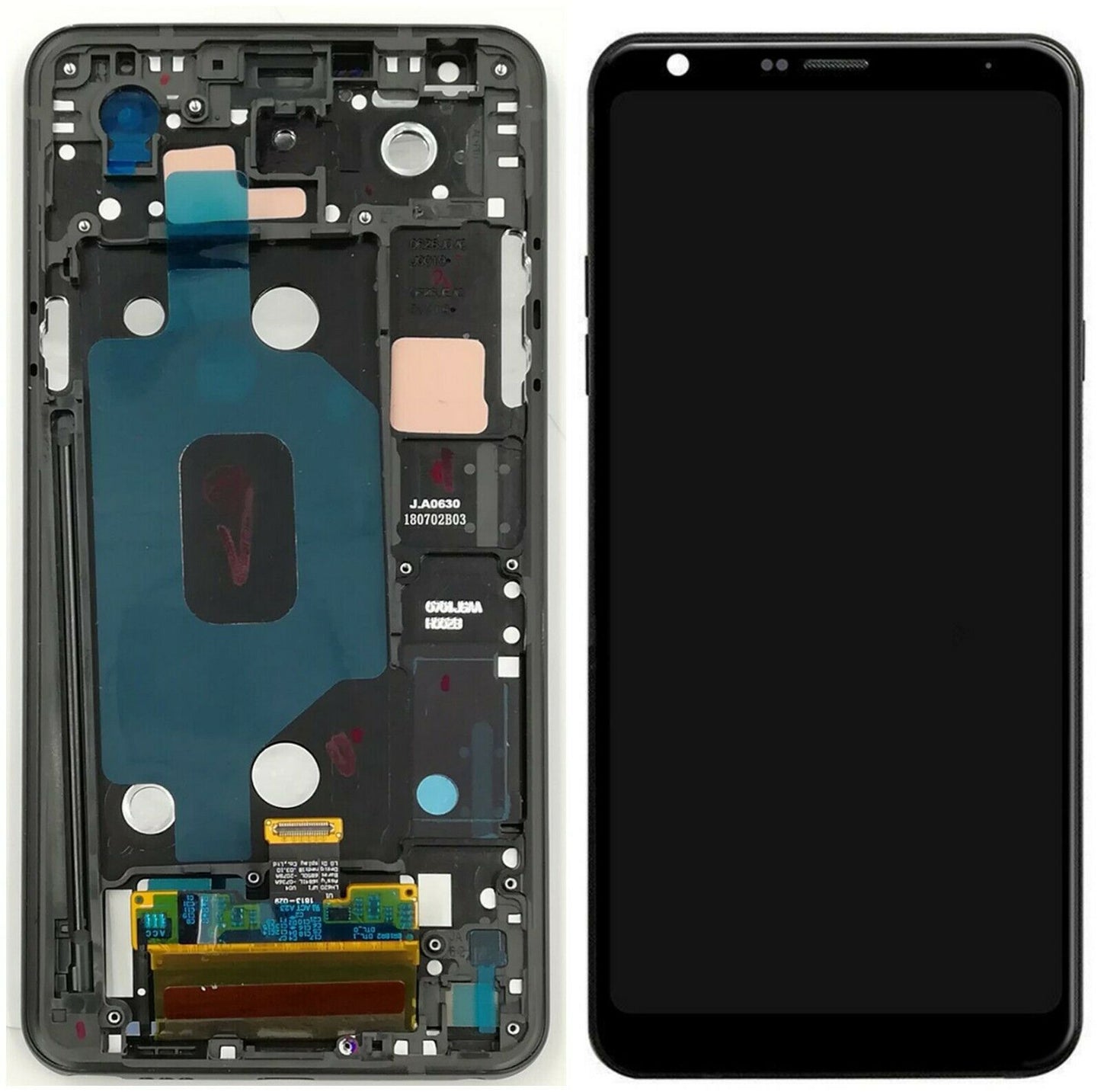 OEM LCD Screen and Digitizer Assembly Part with Frame for LG Q Stylo 4 Q710 (without Logo) - Black