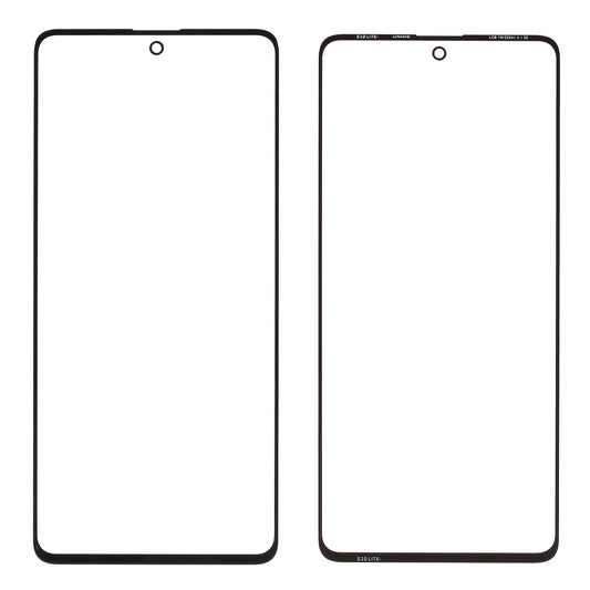 Outer Front Screen Glass Lens Replace Part (without Logo) For Samsung Galaxy A71 SM-A715 - Black