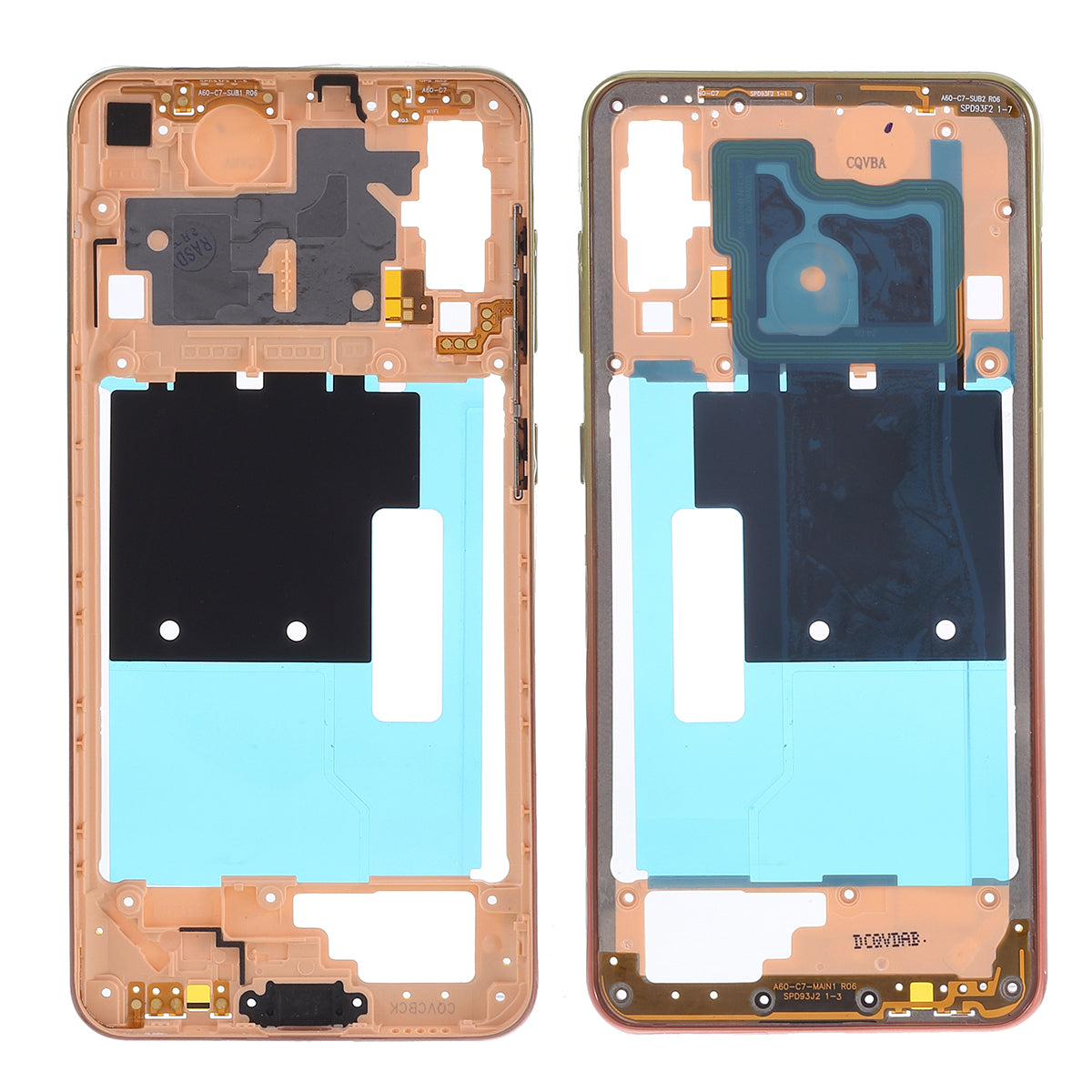 OEM Middle Plate Frame Part (Plastic) for Samsung Galaxy A60 SM-A606F - Orange