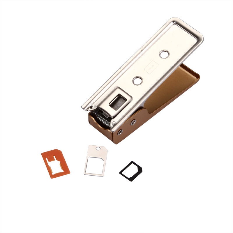 D9ELEMENT SIM Card to Nano SIM Card Cutter for iPhone 6 Plus/6/5 Etc - Gold