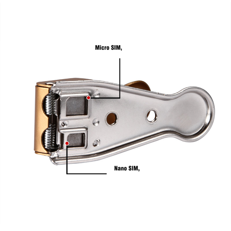 D9ELEMENT 2 in 1 Micro/Nano SIM Card Cutter for iPhone Samsung - Gold Color