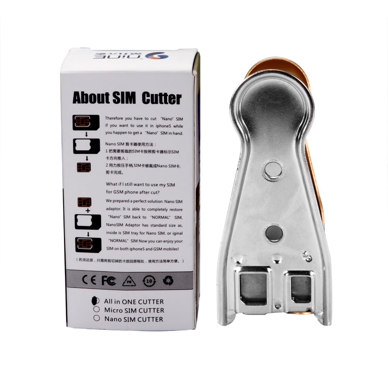 D9ELEMENT 2 in 1 Micro/Nano SIM Card Cutter for iPhone Samsung - Gold Color