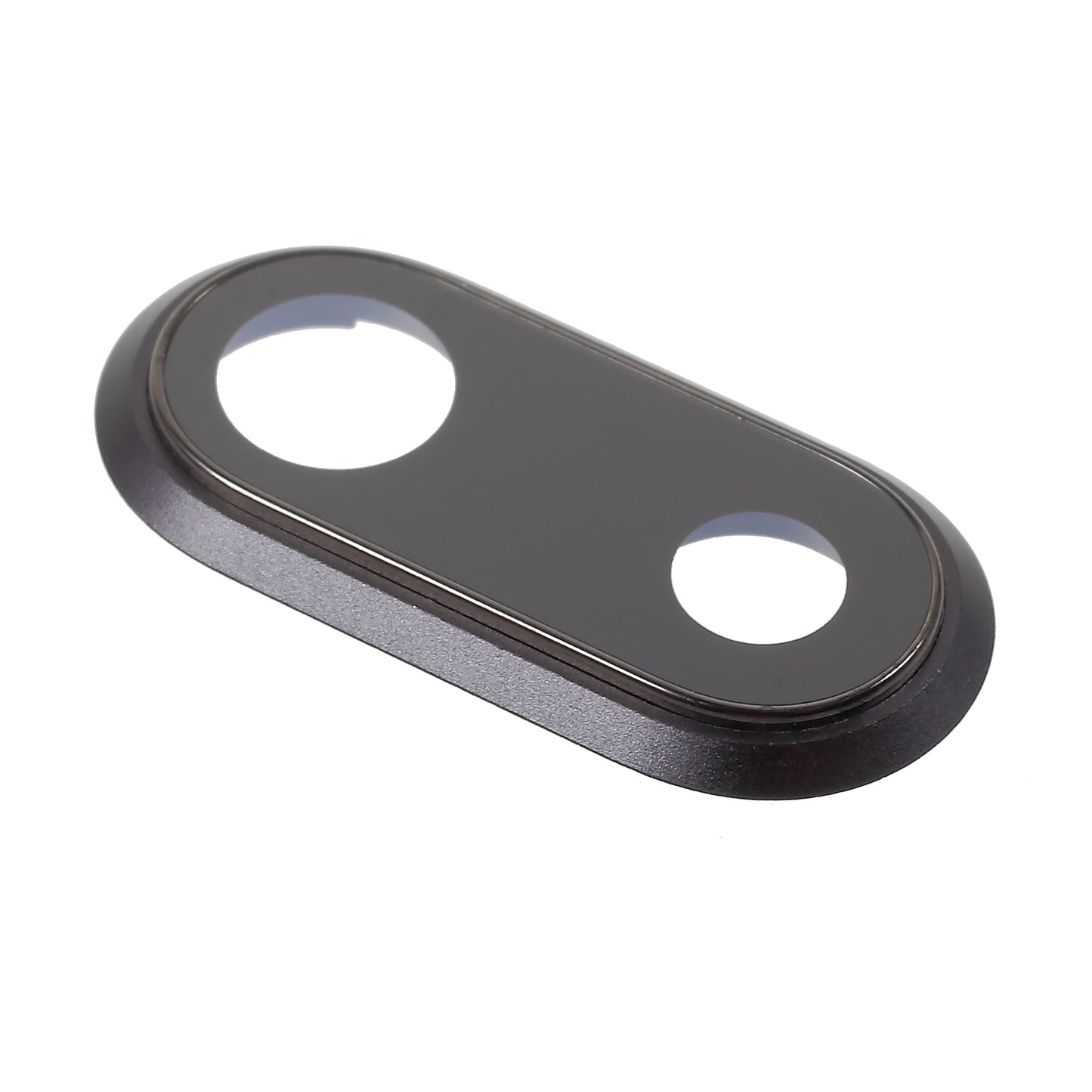 For iPhone 8 Plus 5.5 inch Rear Camera Lens Ring Cover with Glass Lens - Black