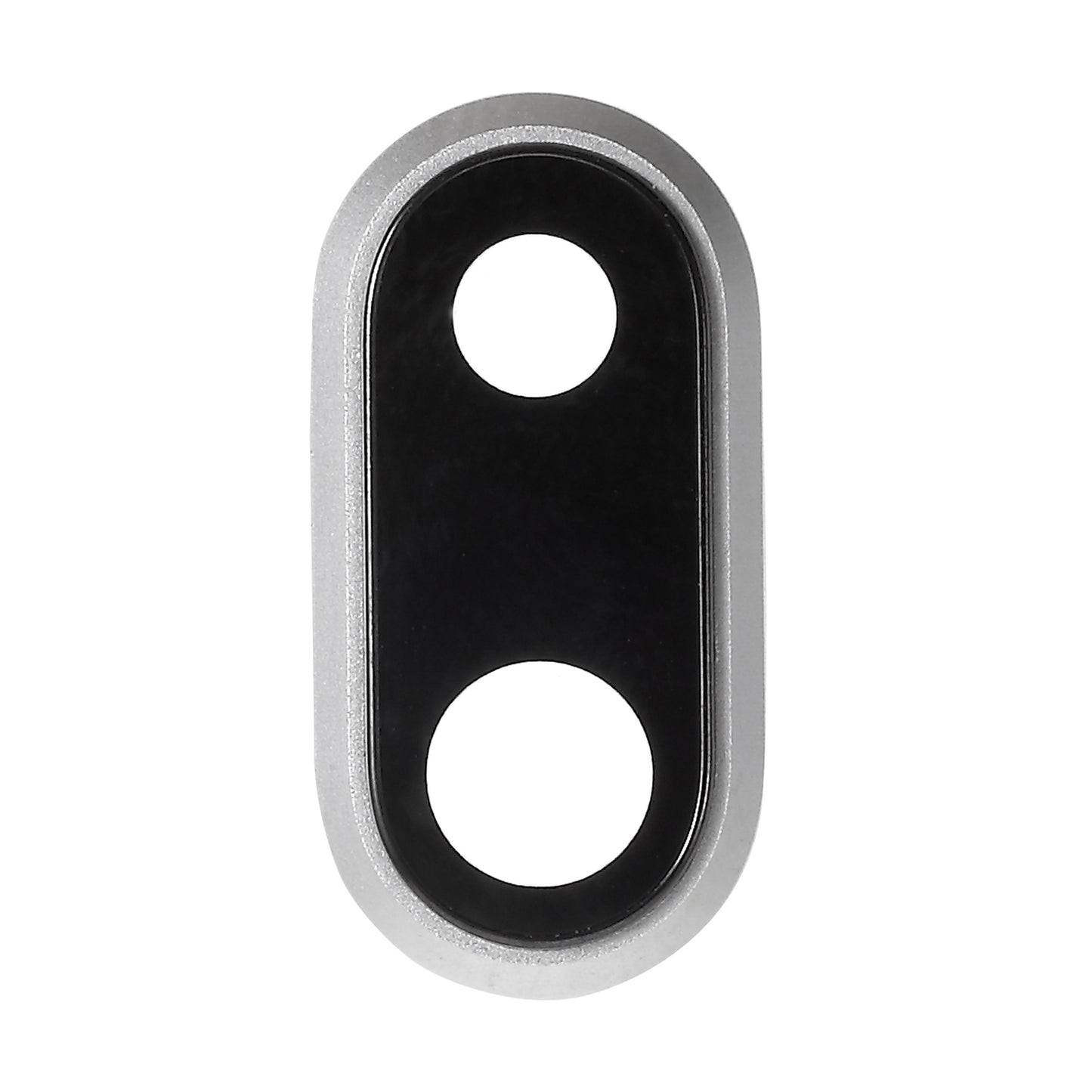 For iPhone 8 Plus 5.5 inch Rear Camera Lens Ring Cover with Glass Lens - Silver