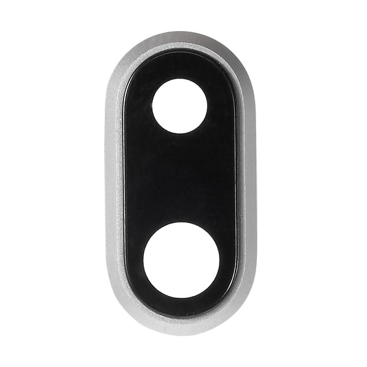 For iPhone 8 Plus 5.5 inch Rear Camera Lens Ring Cover with Glass Lens - Silver