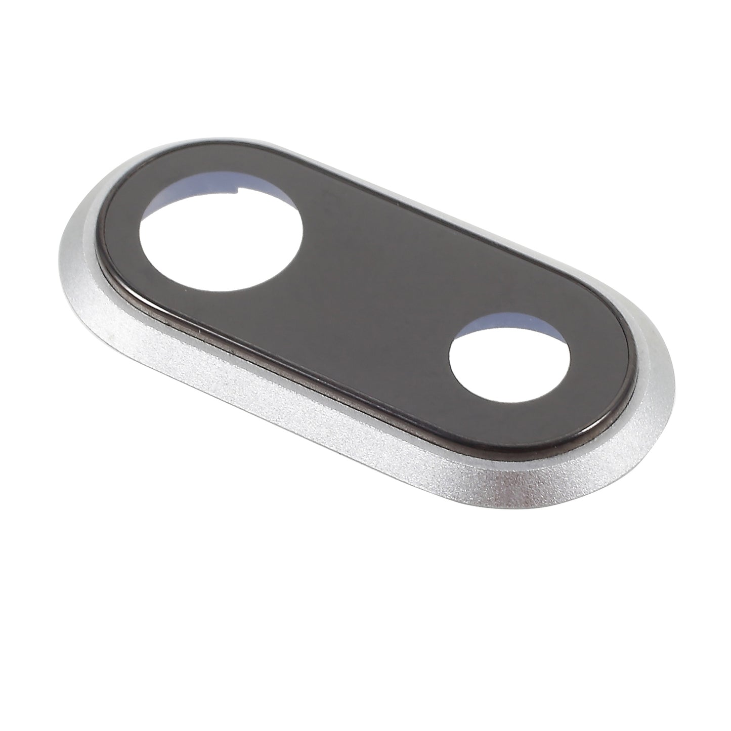 For iPhone 8 Plus 5.5 inch Rear Camera Lens Ring Cover with Glass Lens - Silver