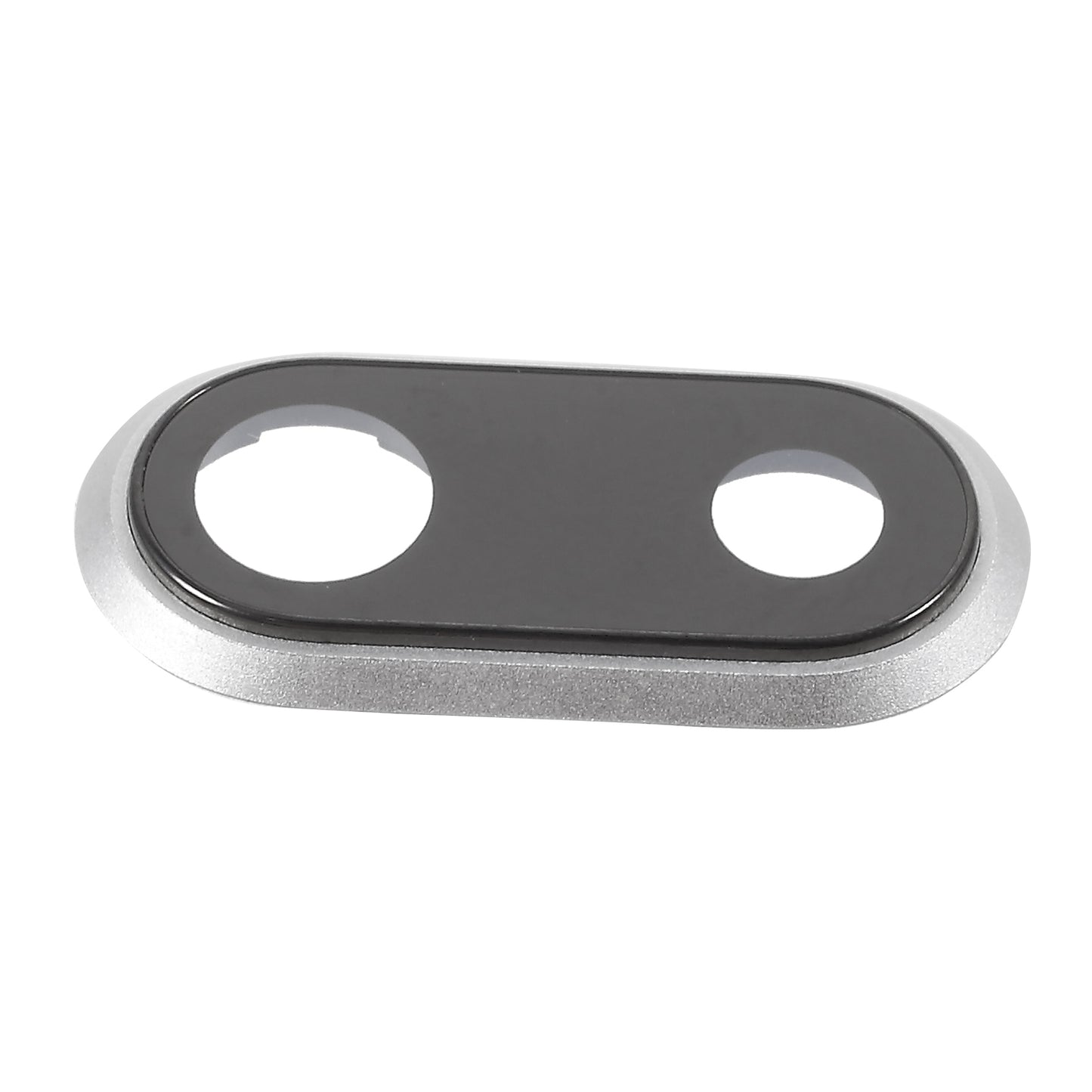 For iPhone 8 Plus 5.5 inch Rear Camera Lens Ring Cover with Glass Lens - Silver