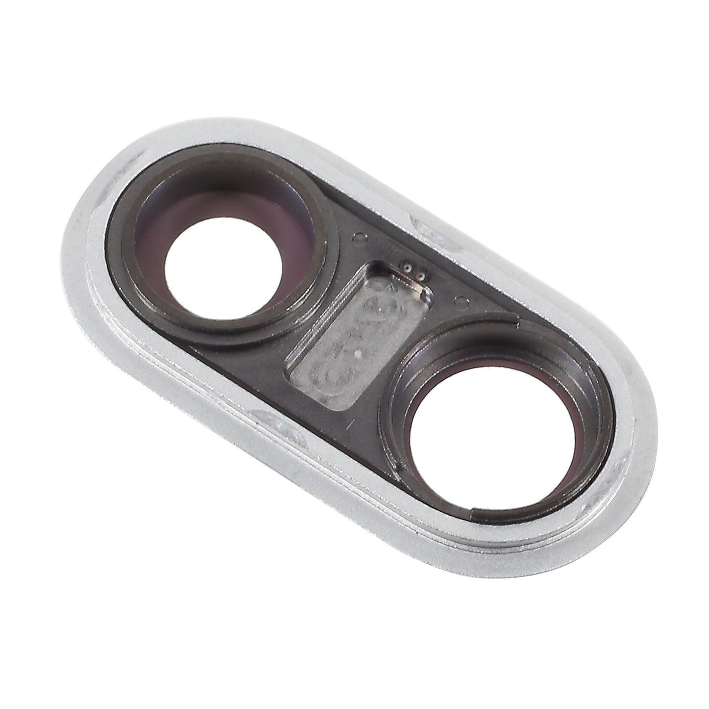 For iPhone 8 Plus 5.5 inch Rear Camera Lens Ring Cover with Glass Lens - Silver