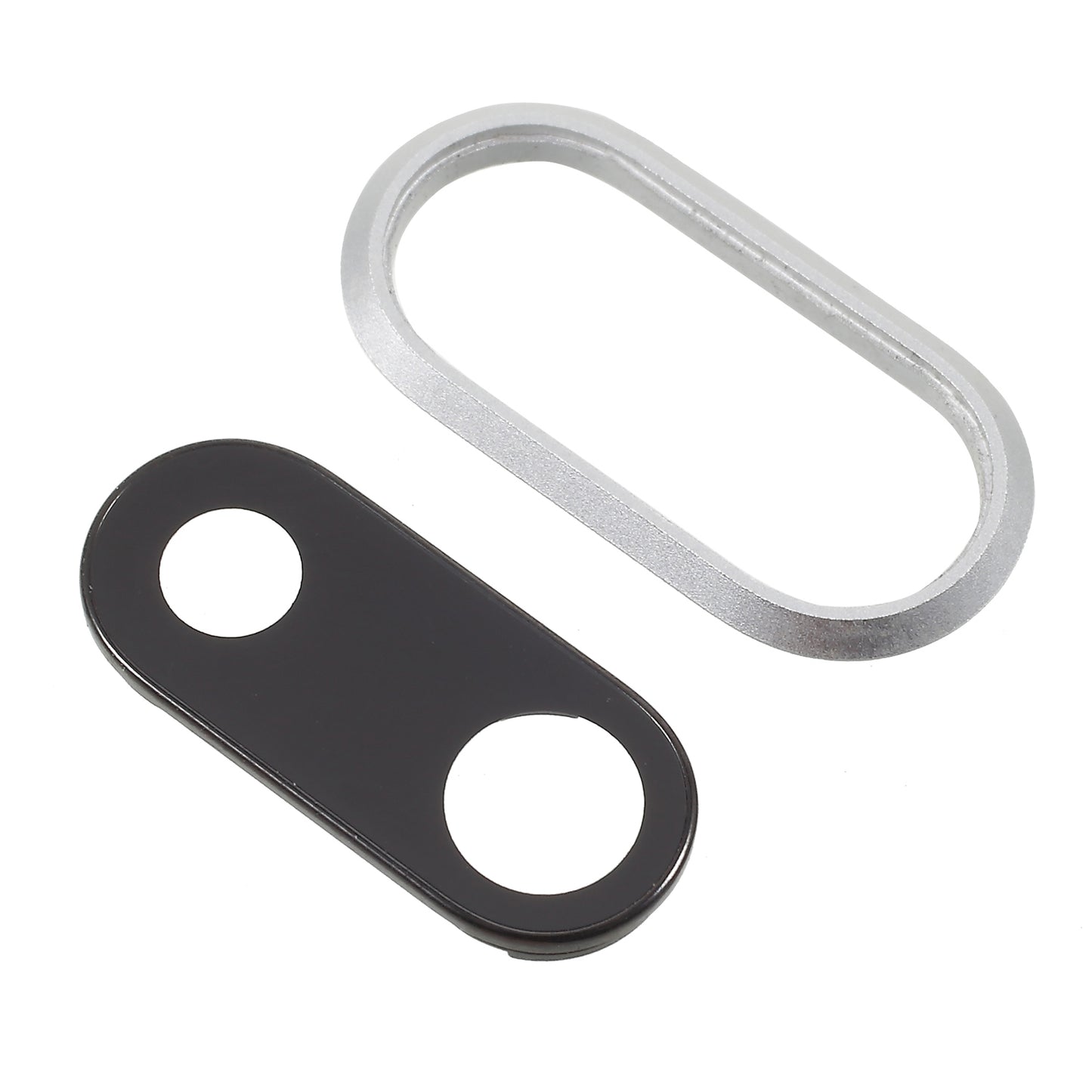 For iPhone 8 Plus 5.5 inch Rear Camera Lens Ring Cover with Glass Lens - Silver