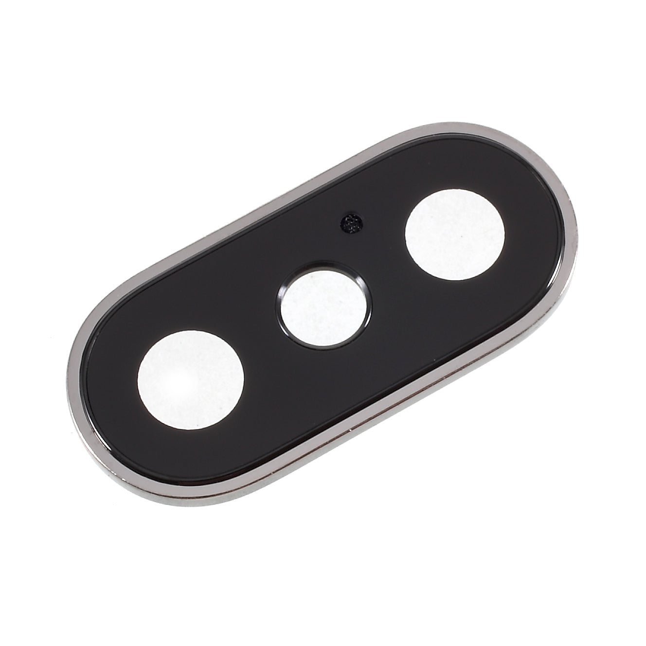 For iPhone X Back Camera Lens Ring Cover with Glass Lens - Silver