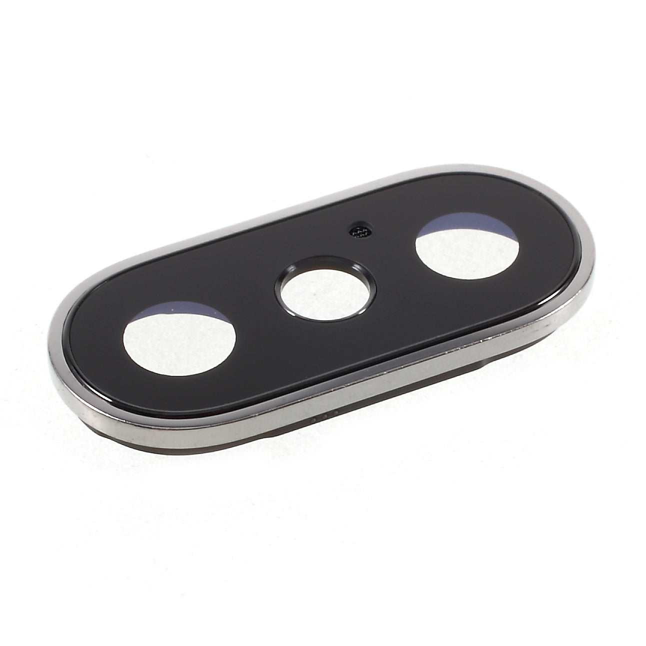 For iPhone X Back Camera Lens Ring Cover with Glass Lens - Silver